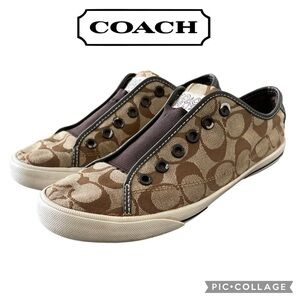COACH Kira laceless slip on sneakers shoes women size 8 logo print